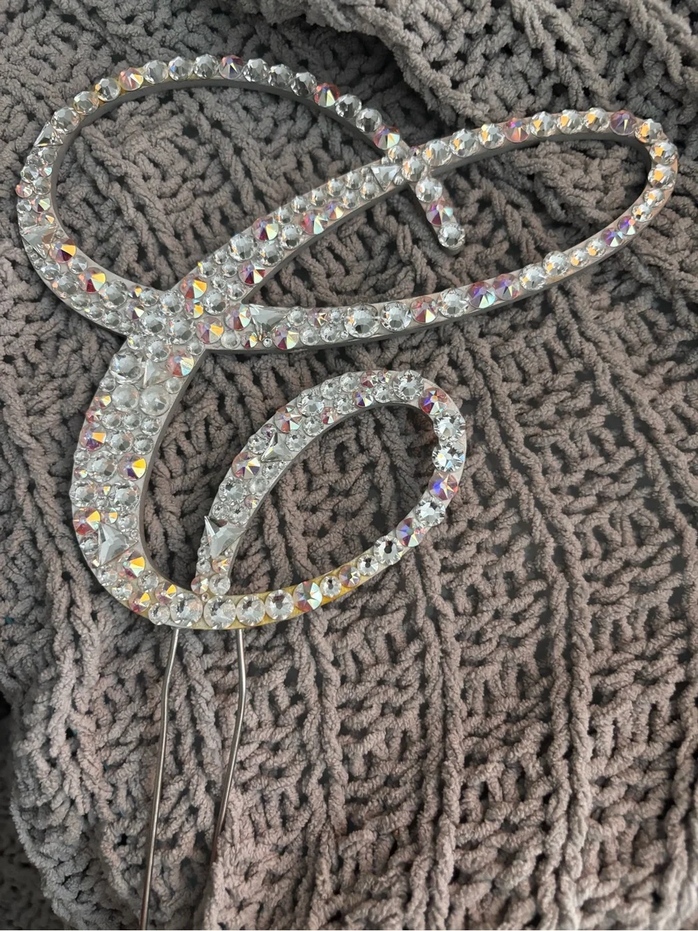 Swarovski Crystal monogram cake topper - Letter C